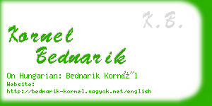 kornel bednarik business card